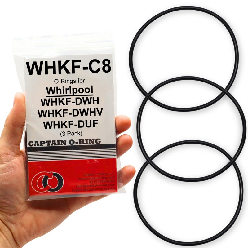 Captain O-Ring - (3 Pack) Replacement WHKF-C8 O-Rings for Whirlpool WHKF-DWHV, WHKF-DWH & WHKF-DUF Water Filter Housing - Image 1